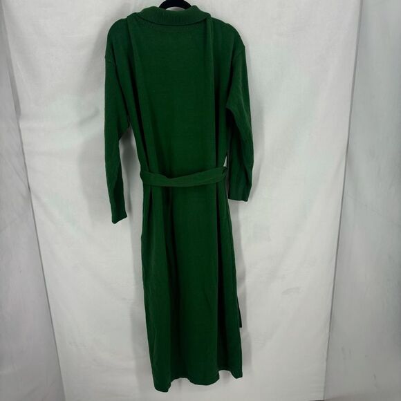 Eloquii Women’s Size 18 / 20 Green Knit Funnel Neck Fitted Sweater Maxi Dress - Picture 4 of 11